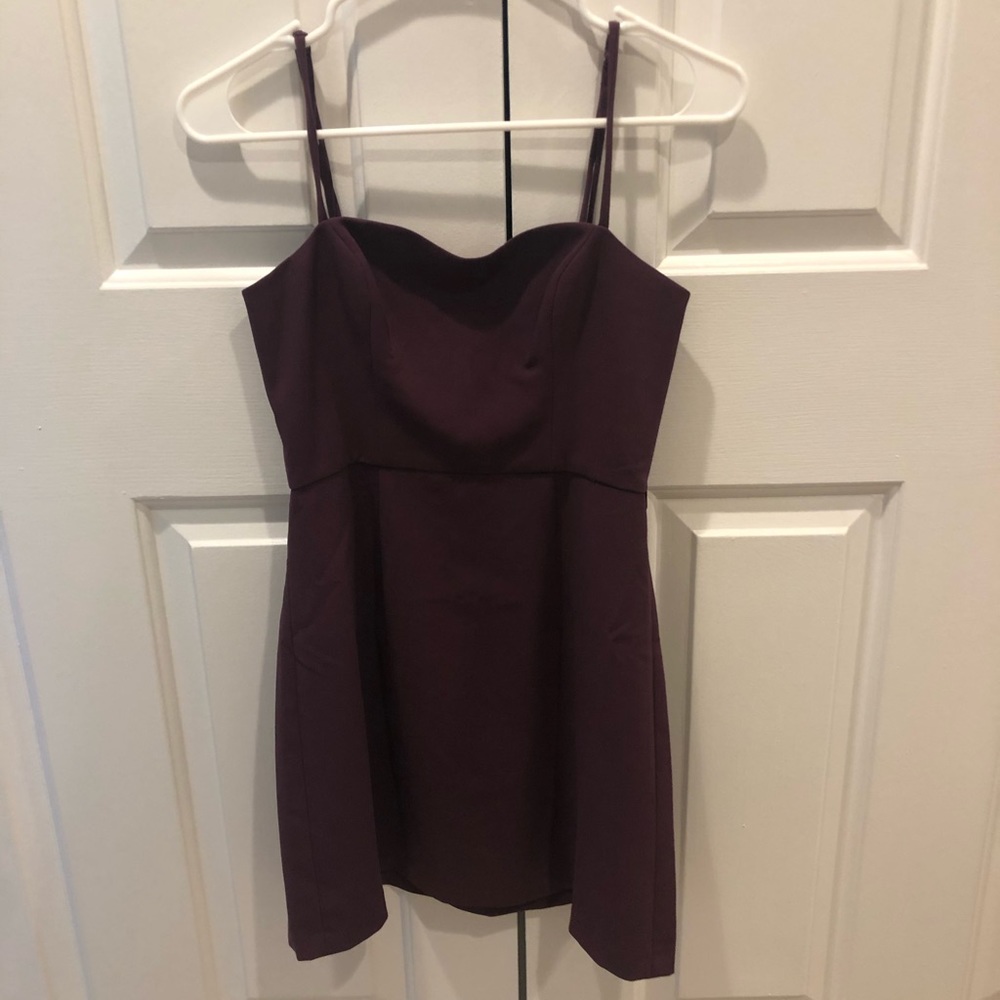 plum colored formal dress